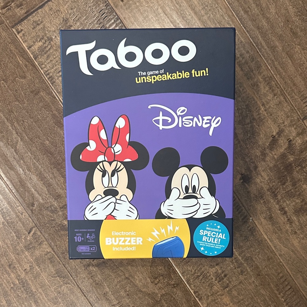 Disney Taboo Game with Purple and Black Box
